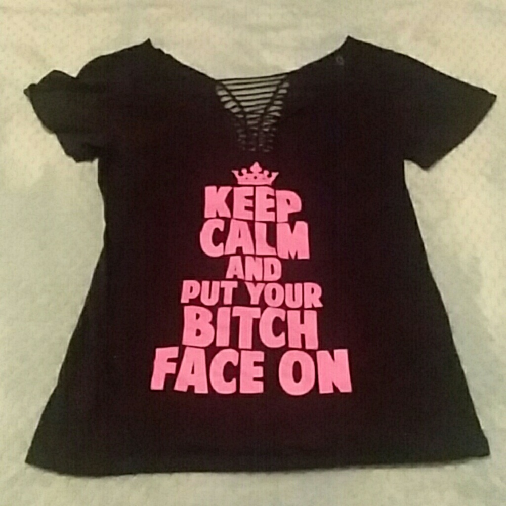 A M/L tee with Pink Text